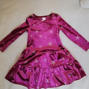 Girls Gymboree Burgundy Velour Star Dress 3T NWOT